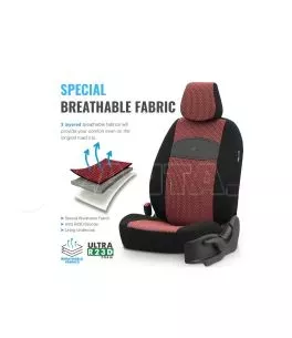 Καλύμματα Αυτοκινήτου Otom Smart Design Universal Ύφασμα / Δερματίνη Σετ Εμπρός / Πίσω 11 Τεμαχίων Μαύρο / Κόκκινο SLTSMT103-NZ 