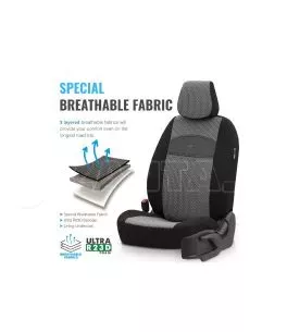 Καλύμματα Αυτοκινήτου Otom Smart Design Universal Ύφασμα / Δερματίνη Σετ Εμπρός / Πίσω 11 Τεμαχίων Μαύρο / Γκρι SLTSMT102-NZ 