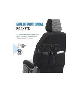 Καλύμματα Αυτοκινήτου Otom Smart Design Universal Ύφασμα / Δερματίνη Σετ Εμπρός / Πίσω 11 Τεμαχίων Μαύρο / Γκρι SLTSMT102-NZ 