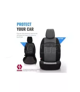 Καλύμματα Αυτοκινήτου Otom Smart Design Universal Ύφασμα / Δερματίνη Σετ Εμπρός / Πίσω 11 Τεμαχίων Μαύρο / Γκρι SLTSMT102-NZ 