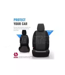 Καλύμματα Αυτοκινήτου Otom Smart Design Universal Ύφασμα / Δερματίνη Σετ Εμπρός / Πίσω 11 Τεμαχίων Μαύρο SLΤSΜΤ101-ΝΖ 