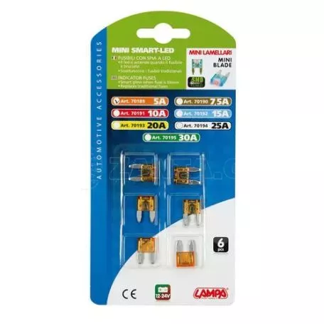 Lampa Ασφάλειες Mίνι 10A 12/24V SMART-LED 6τεμ. 7019.1-LM 