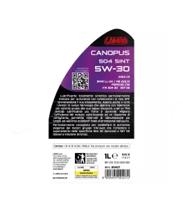 ΛΑΔΙ ΚΙΝΗΤΗΡΑ SW-30 CANOPUS 504 SINT ΣΥΝΘΕΤΙΚΟ TOP PERFORMANCE 1L LAMPA - 1 ΤΕΜ. 