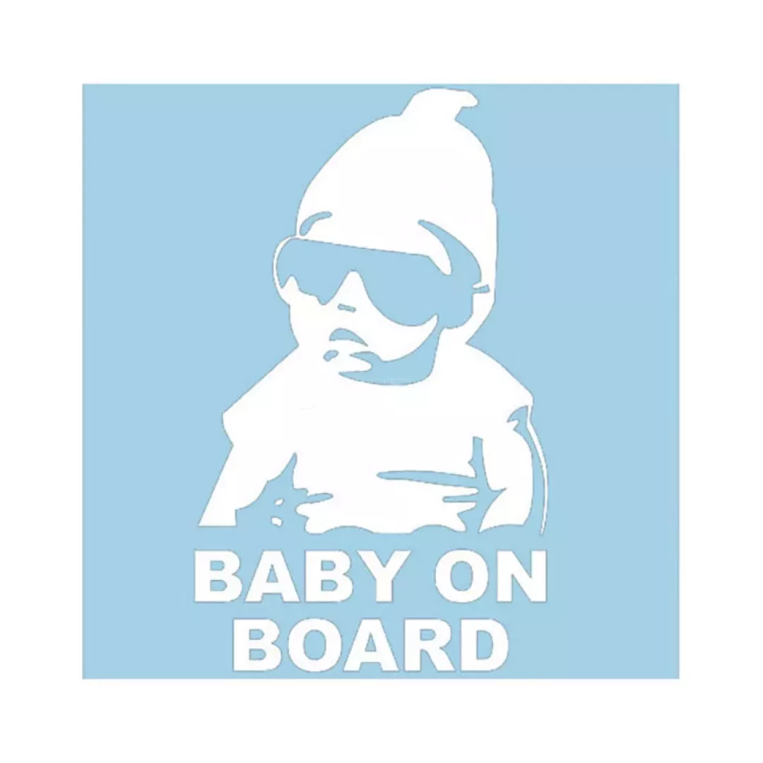 Αυτοκόλλητο "Baby On Board" Λευκό 18x10cm 1 Τεμάχιο