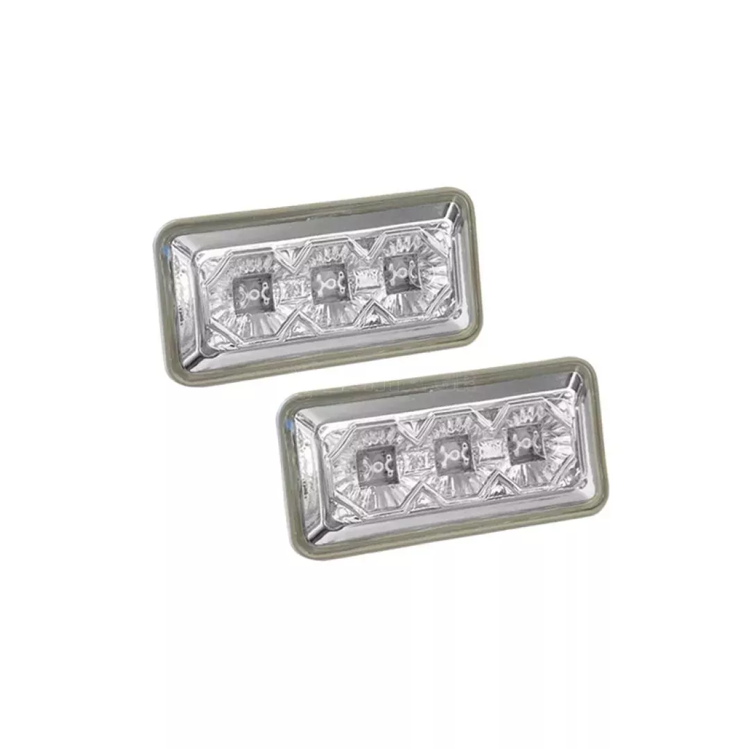 Πλαϊνά Φλας Φτερού Για VW Golf 3 91-95 / Vento 91-95 / Seat Ibiza / Cordoba 6k 93-96 Led Χρώμιο 2 Τεμάχια