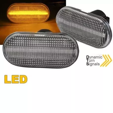 Πλαϊνά Φλας Φτερού Για Smart / Renault / Nissan / Opel / Dacia Led Dynamic White 2 Τεμάχια 