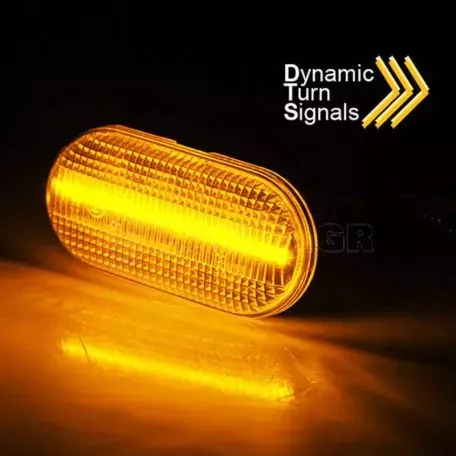 Πλαϊνά Φλας Φτερού Για Smart / Renault / Nissan / Opel / Dacia Led Dynamic White 2 Τεμάχια 
