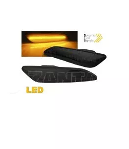 Πλαϊνά Φλας Φτερού Για Alfa Romeo 147 05-10 / 156 97-03 / Fiat Tipo 15+ Smoke Led Dynamic 2 Τεμάχια 