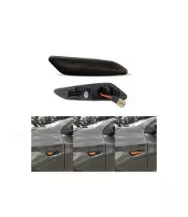 Πλαϊνά Φλας Φτερού Για Alfa Romeo 147 05-10 / 156 97-03 / Fiat Tipo 15+ Smoke Led Dynamic 2 Τεμάχια 