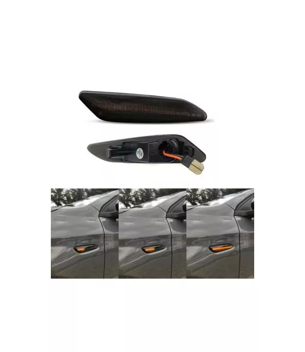Πλαϊνά Φλας Φτερού Για Alfa Romeo 147 05-10 / 156 97-03 / Fiat Tipo 15+ Smoke Led Dynamic 2 Τεμάχια