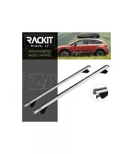 Μπάρες Οροφής Αλουμινίου Αεροδυναμικές Universal Rackit RK003C1-120cm Open & Closed Railing System Σετ Με Πόδια Και Κλειδαριά Ασ 