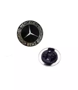 Σήμα Τάπα Καπό Για Mercedes-Benz 57mm Μαύρο C-Class, E-Class 