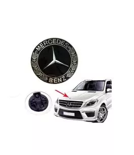 Σήμα Τάπα Καπό Για Mercedes-Benz 57mm Μαύρο C-Class, E-Class 