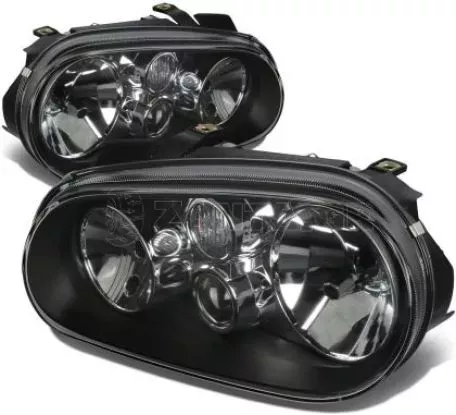 Φανάρια εμπρός για Vw Golf 4 με ανακλαστήρες μαύρα - σετ 2τμχ. 
