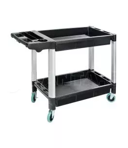 ΤΡΟΛΕΙ ΕΡΓΑΛΕΙΩΝ (TROLLEY) 2 ΕΠΙΠΕΔΩΝ ΜΕ 4 ΡΟΔΕΣ ΠΛΑΣΤΙΚΟ(PP)/ ΑΛΟΥΜΙΝΙΟ ΓΙΑ ΑΠΟΘΗΚΕΥΣΗ ΚΑΙ ΜΕΤΑΦΟΡΑ 