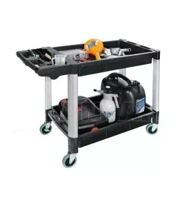 ΤΡΟΛΕΙ ΕΡΓΑΛΕΙΩΝ (TROLLEY) 2 ΕΠΙΠΕΔΩΝ ΜΕ 4 ΡΟΔΕΣ ΠΛΑΣΤΙΚΟ(PP)/ ΑΛΟΥΜΙΝΙΟ ΓΙΑ ΑΠΟΘΗΚΕΥΣΗ ΚΑΙ ΜΕΤΑΦΟΡΑ 