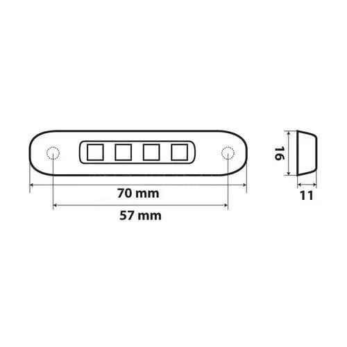 Lampa ΦΩΣ ΟΓΚΟΥ ΦΟΡΤΗΓΟΥ 4LED ΚΟΚΚΙΝΟ 12/24V 70x16x11mm ΑΔΙΑΒΡΟΧΟ 1ΤΕΜ. L4149.1
