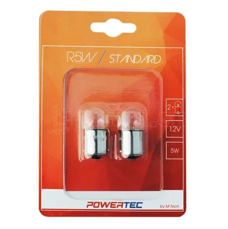 M-tech R5W 12V 5W BA15s (ΦΟΥΝΤΟΥΚΙ) POWERTEC STANDARD ΑΛΟΓΟΝΟΥ 2ΤΕΜ. M-TECH PTZ30-02B/MT 