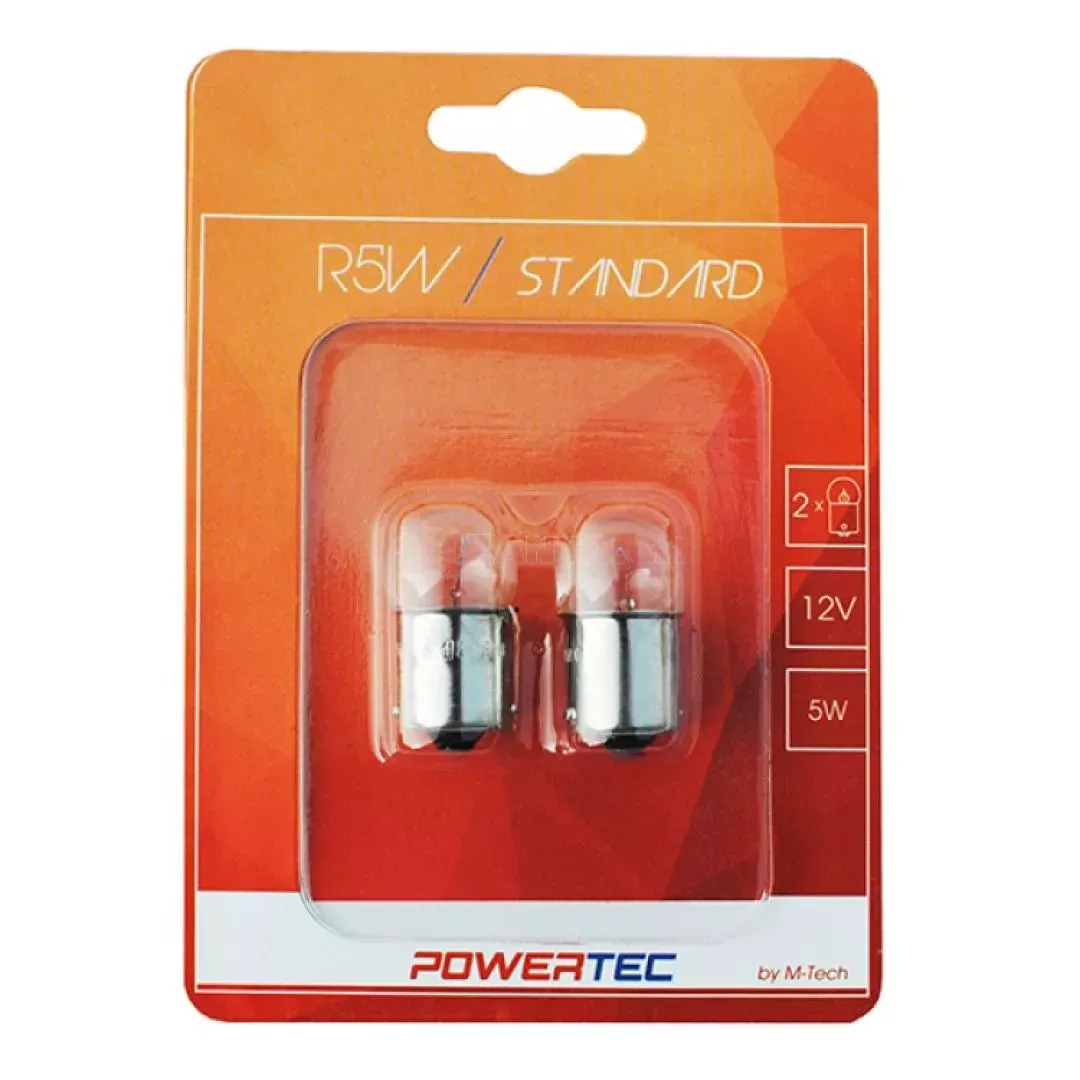 M-tech R5W 12V 5W BA15s (ΦΟΥΝΤΟΥΚΙ) POWERTEC STANDARD ΑΛΟΓΟΝΟΥ 2ΤΕΜ. M-TECH PTZ30-02B/MT