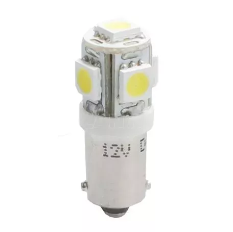 M-tech T4W 12V 1,2W BA9s (ΜΙΝΙΟΝ) LED 5xSMD5050 ΛΕΥΚΟ 1ΤΕΜ. M-TECH L057W/MT 