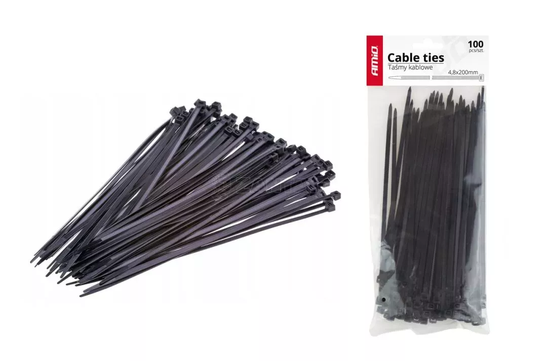 AMIO ΔΕΜΑΤΙΚΑ/ΔΕΤΙΚΑ ΚΑΛΩΔΙΩΝ TIE WRAP 2,5 X 150mm (ΜΑΥΡΟ) - 100 ΤΕΜ. 02151/AM