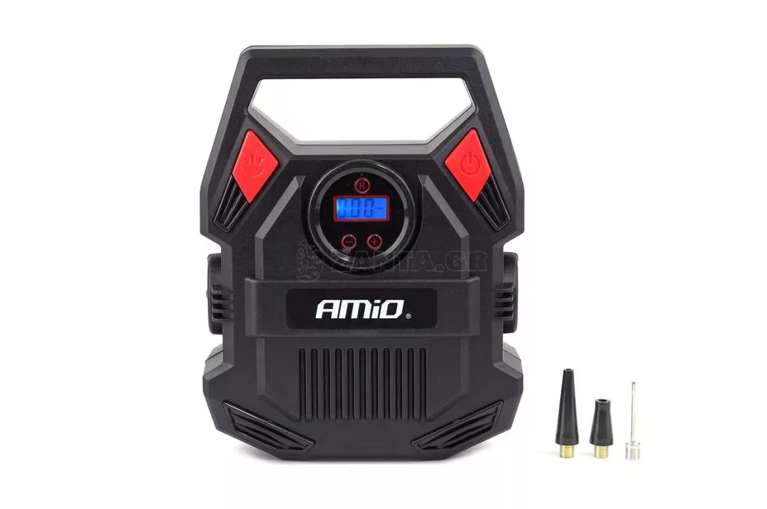 AMIO ΚΟΜΠΡΕΣΕΡ ΑΕΡΑ 12V 10bar/150psi ΜΕ 3 ΑΝΤΑΠΤΟΡΕΣ ΚΑΙ ΨΗΦΙΑΚΗ ΕΝΔΕΙΞΗ ACOMP-17 AMIO 02642/AM
