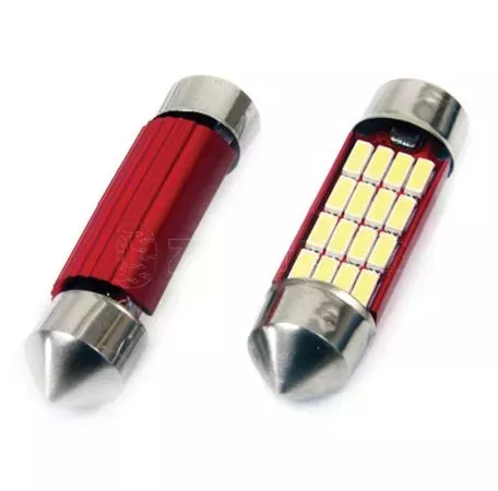 AMIO ΛΑΜΠΑΚΙΑ ΠΛΑΦΟΝΙΕΡΑΣ 39mm 12V 5.600K 16xSMD 4014 LED CAN-BUS  AMIO - 2 ΤΕΜ. 01633/AM 