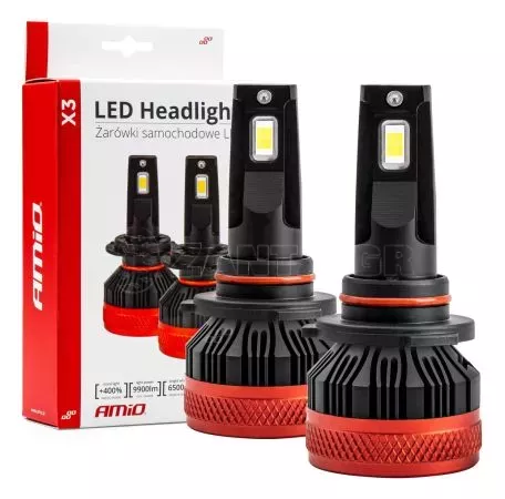 AMIO ΛΑΜΠΕΣ LED CAN-BUS HΒ4 9006 9>16V 90W 6.500K 9900lm (ΜΕ ΑΝΕΜΙΣΤΗΡΑΚΙ) X3 SERIES AMIO - 2 Τεμ. 02983/AM 