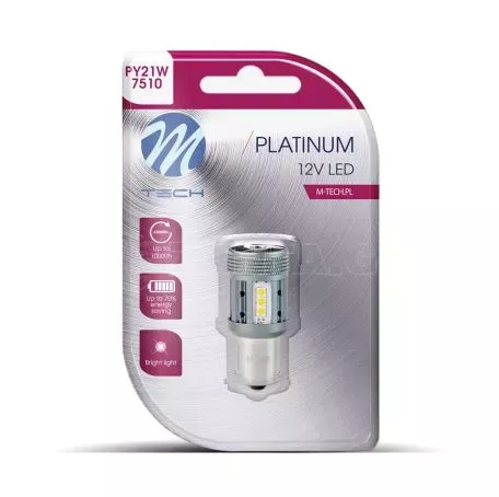 M-tech ΛΑΜΠΑΚΙ PY21W 12/24V BA15s 12xSMD3030 LED CAN-BUS ΠΟΡΤΟΚΑΛΙ PLATINIUM BLISTER M-TECH - 1 ΤΕΜ  LB852Y-01B/MT 