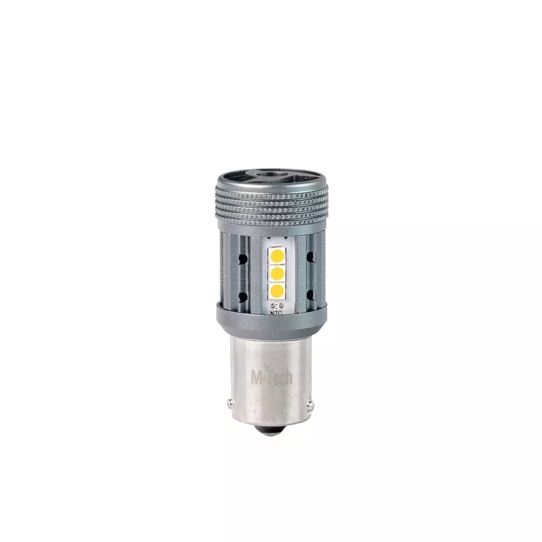 M-tech ΛΑΜΠΑΚΙ PY21W 12/24V BA15s 12xSMD3030 LED CAN-BUS ΠΟΡΤΟΚΑΛΙ PLATINIUM BLISTER M-TECH - 1 ΤΕΜ LB852Y-01B/MT