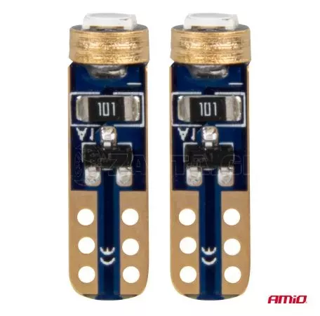 AMIO ΛΑΜΠΑΚΙΑ T5 W1W 12V 1SMD LED ΜΠΛΕ AMIO - 2 ΤΕΜ. 03728/AM 