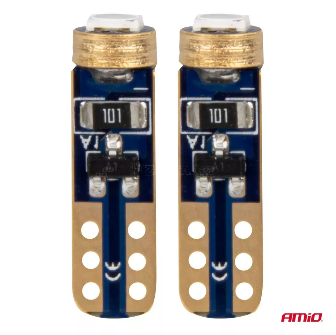 AMIO ΛΑΜΠΑΚΙΑ T5 W1W 12V 1SMD LED ΜΠΛΕ AMIO - 2 ΤΕΜ. 03728/AM