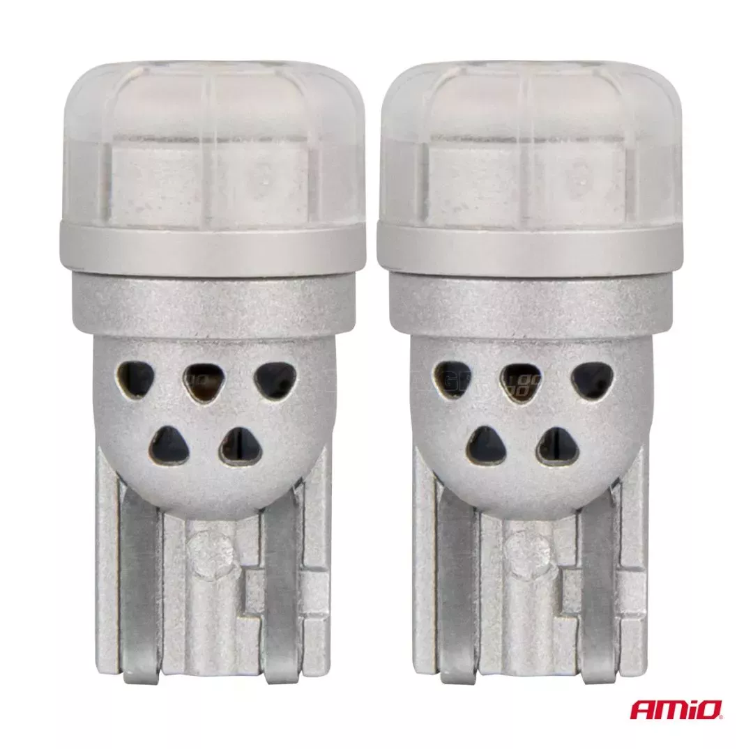 AMIO ΛΑΜΠΑΚΙΑ LED T10 W5W 12/24V 3x3020 SMD LED ΛΕΥΚΟ PURE LIGHT SERIES ΑΜΙΟ - 2 ΤΕΜ. 03725/AM