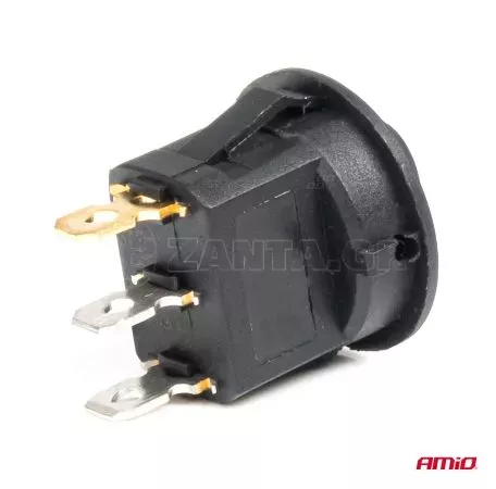 AMIO ΔΙΑΚΟΠΤΗΣ 12V ON/OFF ΣΤΡΟΓΓΥΛΟΣ ΜΕ 3 ΕΠΑΦΕΣ ΚΙΤΡΙΝΟ LED AMIO - 1 τεμ. 03962/AM 