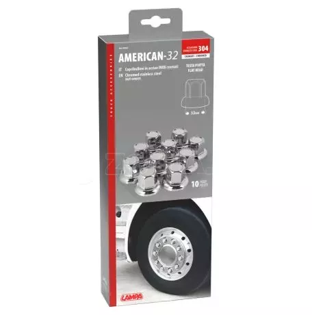 Lampa ΚΑΠΑΚΙΑ ΠΑΞΙΜΑΔΙΩΝ/ΜΠΟΥΛΟΝΙΩΝ ΦΟΡΤΗΓΟΥ AMERICAN STAINLESS STEEL 32mm ΧΡΩΜΙΟ LAMPA - 10 ΤΕΜ. L9766.7 