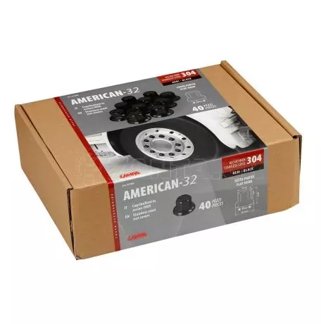 Lampa ΚΑΠΑΚΙΑ ΠΑΞΙΜΑΔΙΩΝ/ΜΠΟΥΛΟΝΙΩΝ ΦΟΡΤΗΓΟΥ AMERICAN STAINLESS STEEL Φ32mm ΜΑΥΡΟ LAMPA - 40 ΤΕΜ. L9768.2 