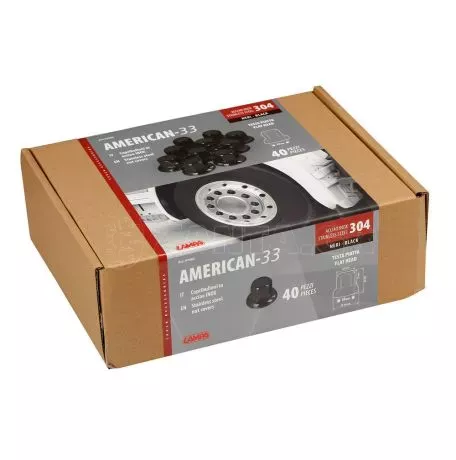 Lampa ΚΑΠΑΚΙΑ ΠΑΞΙΜΑΔΙΩΝ/ΜΠΟΥΛΟΝΙΩΝ ΦΟΡΤΗΓΟΥ AMERICAN STAINLESS STEEL Φ33mm ΜΑΥΡΟ LAMPA - 40 ΤΕΜ. L9768.3 