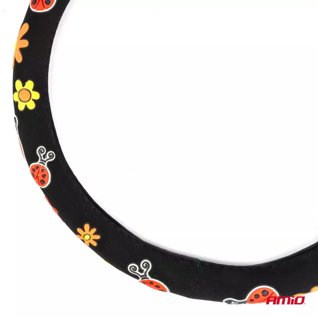AMIO ΚΑΛΥΜΜΑ ΤΙΜΟΝΙΟΥ SWC-58 (M) 37>39cm ΜΑΥΡΟ ΜΕ ΣΧΕΔΙΟ ΠΟΛΥΧΡΩΑ ΛΟΥΛΟΥΔΙΑ & ΠΑΣΧΑΛΙΤΣΕΣ AMIO - 1 ΤΕΜ. 04168/AM