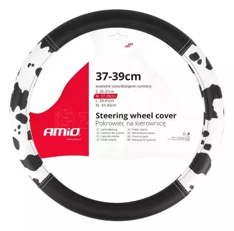 AMIO ΚΑΛΥΜΜΑ ΤΙΜΟΝΙΟΥ SWC-62 (M) 37>39cm ΜΑΥΡΟ ΜΕ ΣΧΕΔΙΟ ΑΣΠΡΟΜΑΥΡΟ ΔΕΡΜΑ ΑΓΕΛΑΔΑΣ AMIO - 1 ΤΕΜ. 04172/AM 