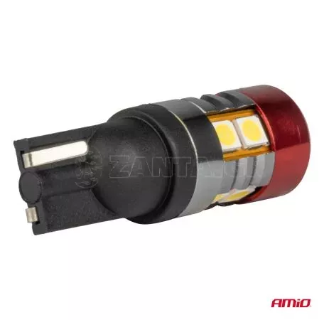 AMIO ΛΑΜΠΑΚΙΑ LED T10 W5W 12V/24V LED CAN-BUS 9xSMD 3030 ΛΕΥΚΟ ΦΩΣ 5.500K (ΣΕ ΧΡΩΜΑ ΚΟΚΚΙΝΟ-ΜΑΥΡΟ) AMIO - 2 ΤΕΜ. 04242/AM 