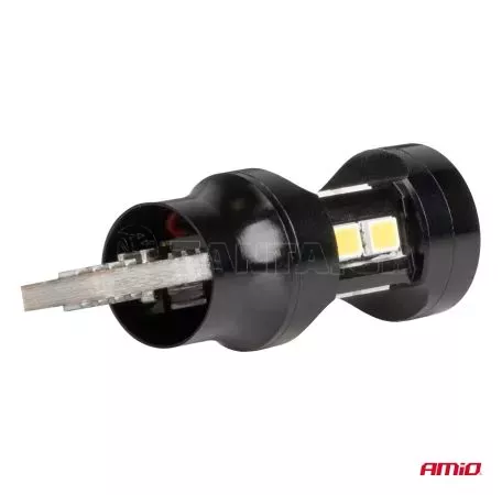 AMIO ΛΑΜΠΑΚΙΑ LED T15 W16W 12V/24V LED CAN-BUS 15xSMD 2835 ΛΕΥΚΟ ΦΩΣ 5.500K (ΣΕ ΧΡΩΜΑ ΜΑΥΡΟ) AMIO - 2 ΤΕΜ. 04245/AM 