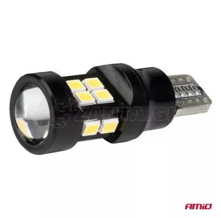 AMIO ΛΑΜΠΑΚΙΑ LED T15 W16W 12V/24V LED CAN-BUS 15xSMD 2835 ΛΕΥΚΟ ΦΩΣ 5.500K (ΣΕ ΧΡΩΜΑ ΜΑΥΡΟ) AMIO - 2 ΤΕΜ. 04245/AM 