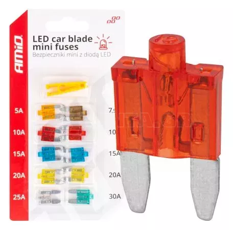 AMIO ΑΣΦΑΛΕΙΕΣ MINI BLADE (ΜΑΧΑΙΡΩΤΕΣ) & ΕΡΓΑΛΕΙΟ ΑΦΑΙΡΕΣΗΣ ΚΑΡΤΕΛΑ (5A/10A/15A/ 20A/25A)  -10 ΤΕΜ. 04340/AM 