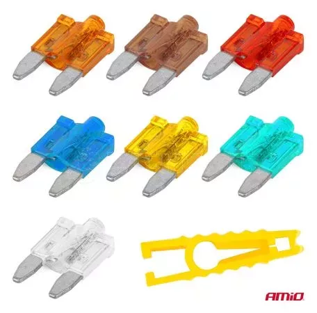 AMIO ΑΣΦΑΛΕΙΕΣ MINI BLADE (ΜΑΧΑΙΡΩΤΕΣ) & ΕΡΓΑΛΕΙΟ ΑΦΑΙΡΕΣΗΣ ΚΑΡΤΕΛΑ (5A/10A/15A/ 20A/25A)  -10 ΤΕΜ. 04340/AM 
