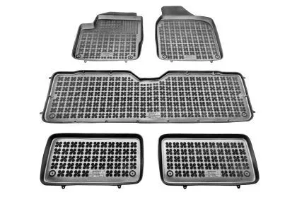 Λαστιχένια πατάκια Rezaw Plast για FORD Galaxy (1995-2006) / VW Sharan / SEAT Alhambra (1995-2010) - τύπου σκαφάκι για την 1η , 2η και 3η σειρά καθισμάτων - 4τμχ. 