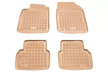 Λαστιχένια πατάκια Rezaw Plast για SAAB 9-3 II (2002-2014) - τύπου σκαφάκι μπεζ - 4τμχ. 