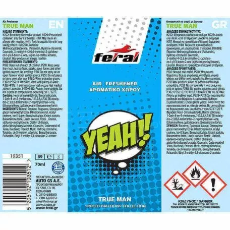 Αρωματικό Αυτοκινήτου Spray Feral Speech Collection YEAH 70ml 