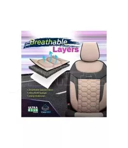 Καλύμματα Αυτοκινήτου Carbon Design Universal Jacquard / Rachel / Δερματίνη Σετ Εμπρός / Πίσω 11 Τεμαχίων Μπεζ CRB-3403 