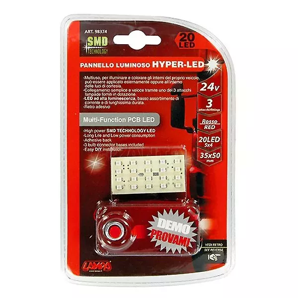 Lampa ΠΑΝΕΛ 20SMD 24V 25x50mm (Κόκκινο) L9837.4