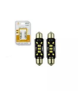 Λάμπες Led Σωληνωτές 41mm 10 Leds 12volt C5W Canbus Λευκό Φως Auto GS 600485 2 Τεμάχια 16947 
